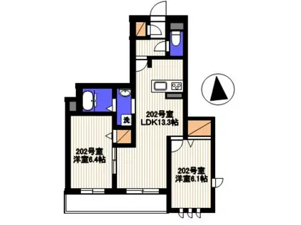 ベレオ アリスマ(2LDK/2階)の間取り写真