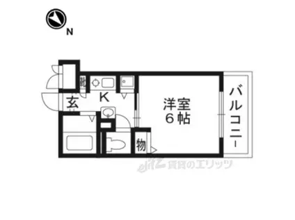 エステムコート京都河原町プレジール(1K/5階)の間取り写真