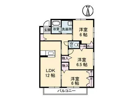 グランマスト福浜(3LDK/1階)の間取り写真
