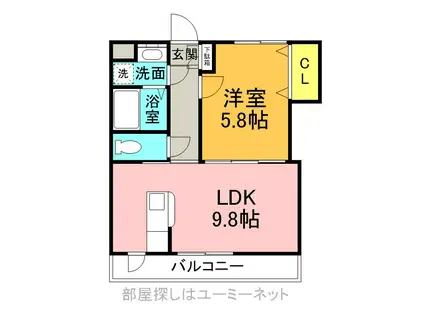 FELICE(1LDK/2階)の間取り写真