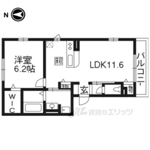 カノープス醍醐 1(1LDK/1階)の間取り写真