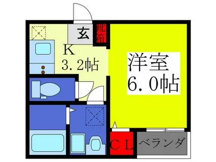 FSTYLE若江本町2号館(1K/1階)の間取り写真