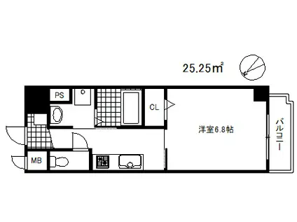 ネスト割塚(1K/3階)の間取り写真