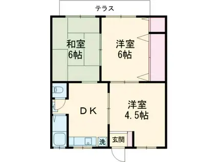 グリーンマンションI(3DK/1階)の間取り写真