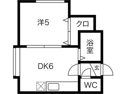 ビブレ43(1DK/2階)の間取り写真