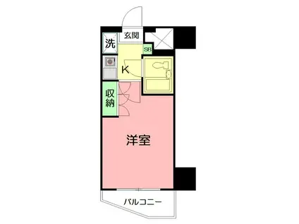 ダイアパレスアクティブシティ本厚木(1K/2階)の間取り写真