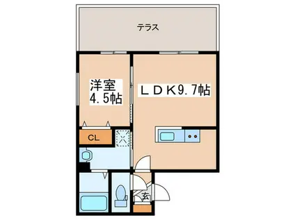 ピノ・ノワール(1LDK/1階)の間取り写真