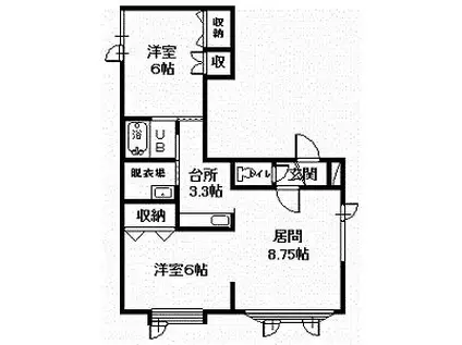 レイグランド7(2LDK/1階)の間取り写真