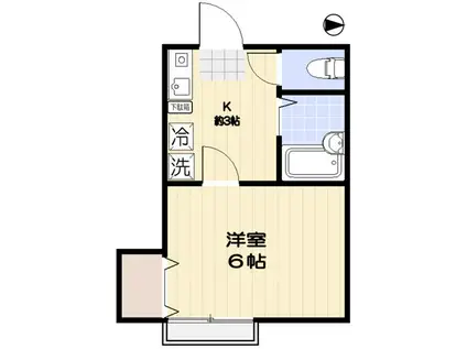 パールマンション(1K/1階)の間取り写真