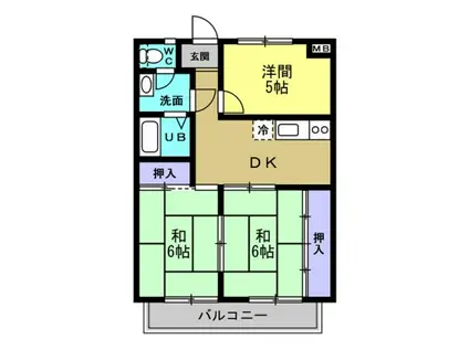 ヴィラヴィスタ(3DK/3階)の間取り写真