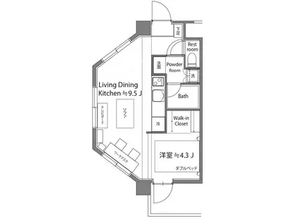 リブレ子安(1LDK/5階)の間取り写真