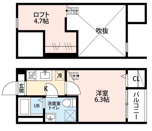 クリオス神宮前(1K/2階)の間取り写真