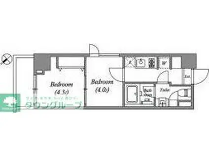 GRAN PASEO 新大塚(2K/10階)の間取り写真