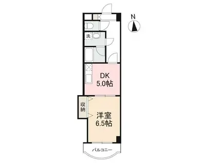 アレスト101(1DK/7階)の間取り写真