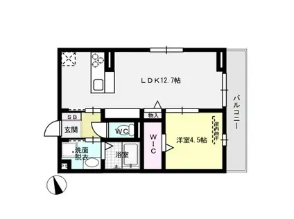 D-ROOM和田II(1LDK/3階)の間取り写真