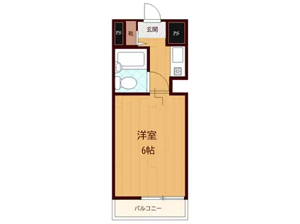 スカイガーデン(ワンルーム/4階)の間取り写真