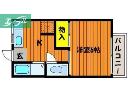 メゾン・ド・ソローニュ(1K/2階)の間取り写真