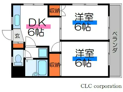 オレンジハイム(2DK/3階)の間取り写真