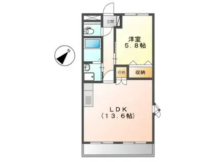 NEO SOPHIA(1LDK/2階)の間取り写真