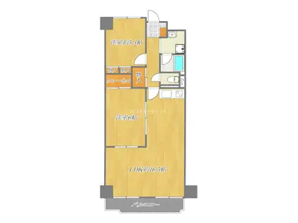 西葛西ハイツB棟(2LDK/4階)の間取り写真