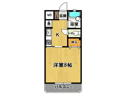 ハイツアラモード(1K/3階)の間取り写真