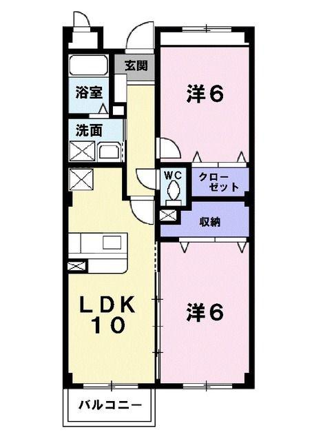 グレイスタキオン(2LDK/3階)の間取り写真