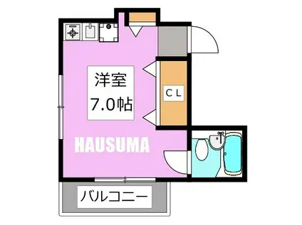 ストロベリーキャッスル(ワンルーム/2階)の間取り写真