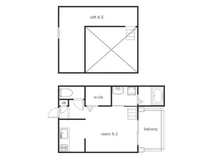 コンフォート本陣通(1SK/2階)の間取り写真