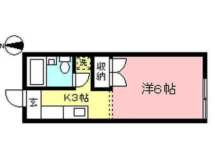 ヴィラ・ジュリアン(1K/2階)の間取り写真