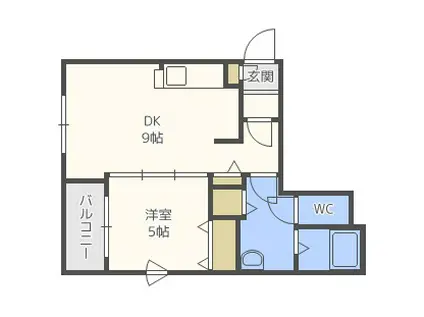 カーム19(1LDK/4階)の間取り写真