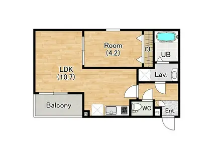 ジーメゾン名古屋星崎エデン(1LDK/3階)の間取り写真