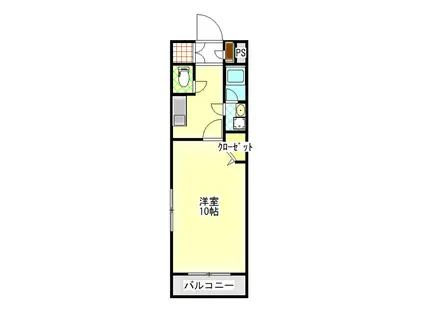 ZEROビル(1K/2階)の間取り写真