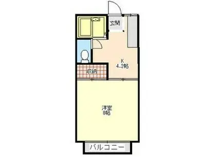 コートピア瑞穂(1K/2階)の間取り写真