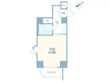 ダイアパレス池尻大橋(1K/12階)の間取り写真