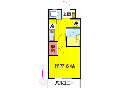 グリーンキャッスル(1K/1階)の間取り写真
