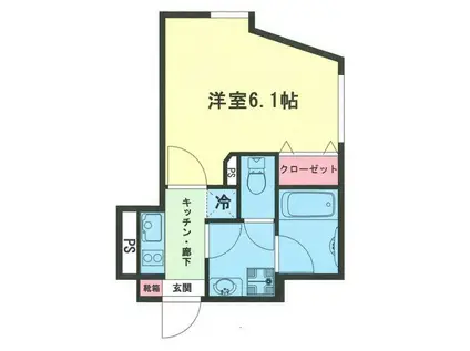 キクラス代田(1K/1階)の間取り写真