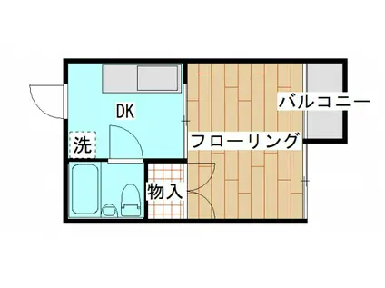 T-BLDG出汐(1DK/4階)の間取り写真