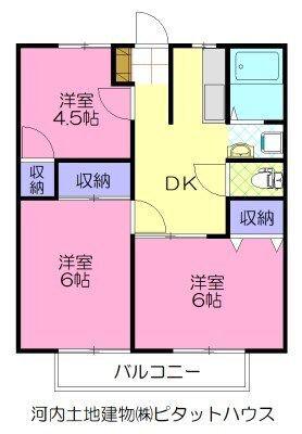 光陽台弐番館(3DK/1階)の間取り写真