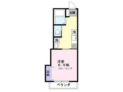 メゾンフラワー(1DK/1階)の間取り写真