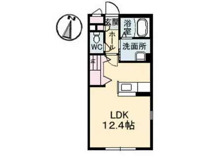 コートドール浜田(ワンルーム/1階)の間取り写真