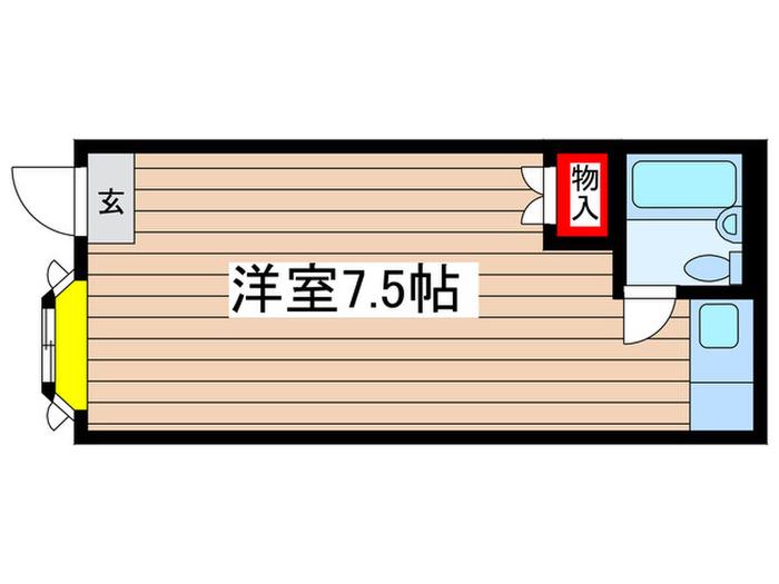 ケイハイツ(ワンルーム/1階)の間取り写真