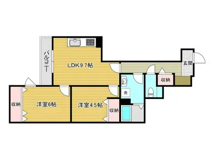 HEALING GRACE(2LDK/3階)の間取り写真