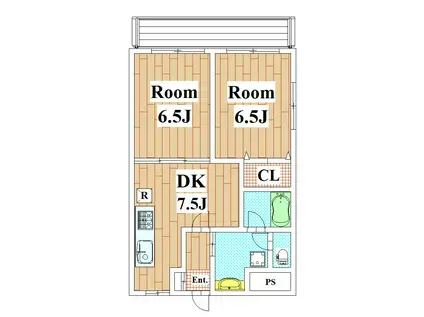 マニフィック飯田(2DK/4階)の間取り写真