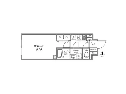 ルネサンスコート池袋(1K/2階)の間取り写真