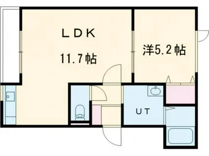 RECT沼ノ端(1LDK/1階)の間取り写真