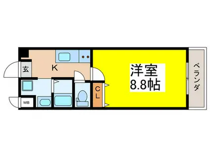 STパレス大阪福島(1K/8階)の間取り写真