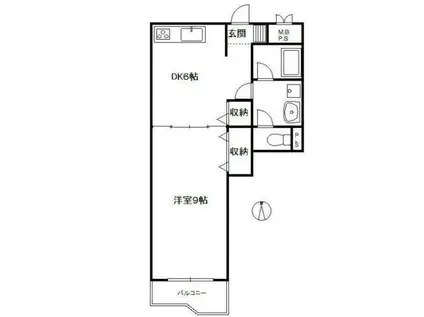 ハレクラニII(1DK/5階)の間取り写真