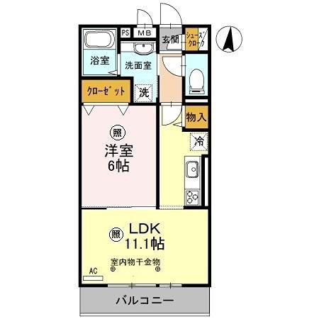 フェアリーシャトー(1LDK/3階)の間取り写真