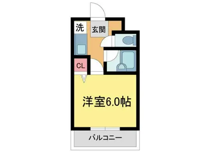 マックス甲東園(1K/2階)の間取り写真