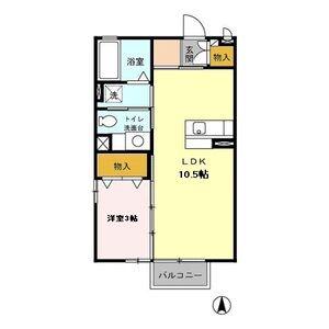 モーリC(1LDK/2階)の間取り写真